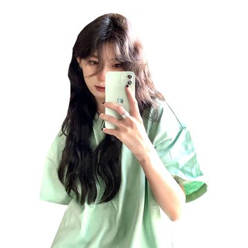 美式復古綠色短袖潮牌t恤女夏季2025新款寬松顯瘦上衣設計感小眾