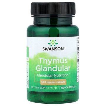 Swanson Vitamins, 胸腺，500 毫克，60 粒膠囊