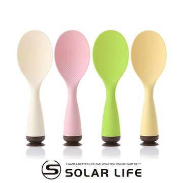 韓國nineware 直立式吸盤飯匙 餐廚用站立式絕不傾倒雙層壓花設計不沾黏盛添米飯杓勺瓢鏟匙