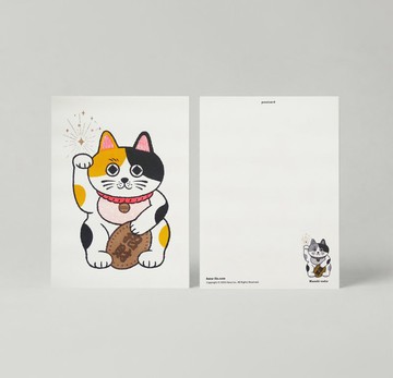 三花招財貓 明信片