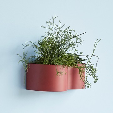 【Hübsch】－991126 酒紅色金屬多功能收納壁掛植栽盆器 盆栽