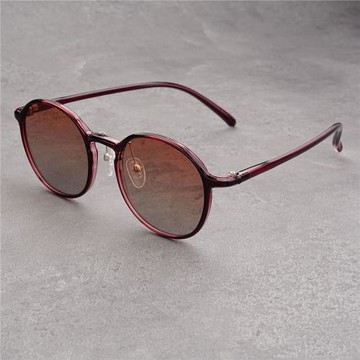 韓版小眾超輕TR90遮陽偏光太陽鏡網紅同款高級感復古圓框眼鏡框架