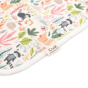 Cuz 土耳其有機綿紗布巾-雙面款 35x35cm 浣熊捉迷藏 (2入)