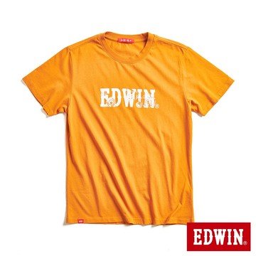 EDWIN 男女款 手繪立扣LOGO短袖T恤 (黃褐色)