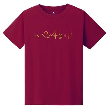 ├登山樂┤日本 mont-bell Wic.t Natural Logo童款短袖排T 酒紅 # 1114484WRD
