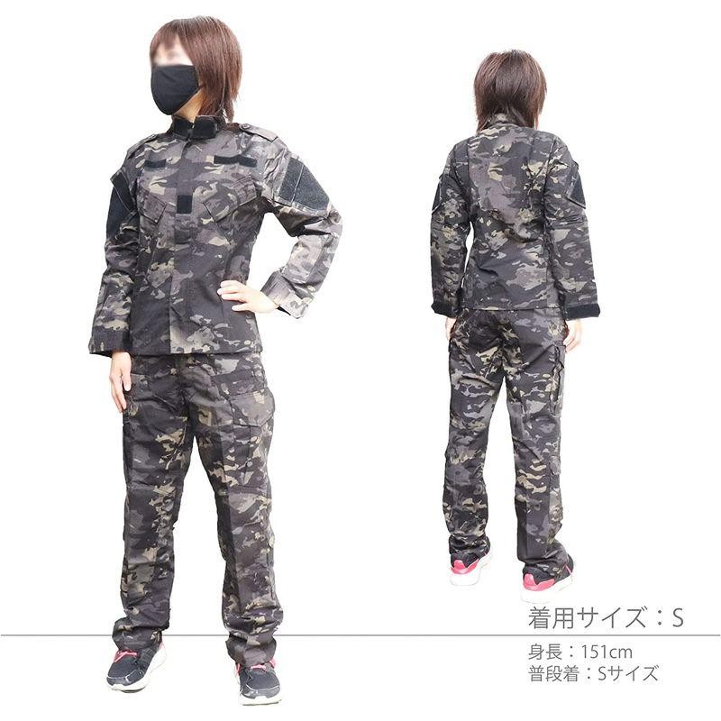 arxy レディース 迷彩服 ぶかぶかしない 細身 BDU 上下セット