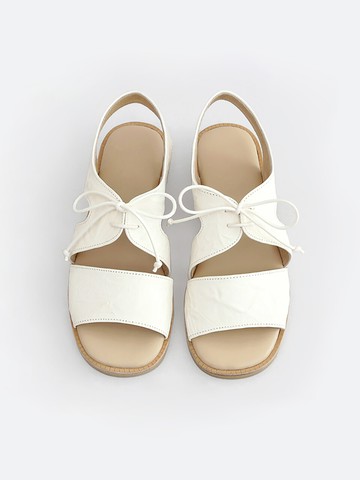 Textured Leather Sandals_White