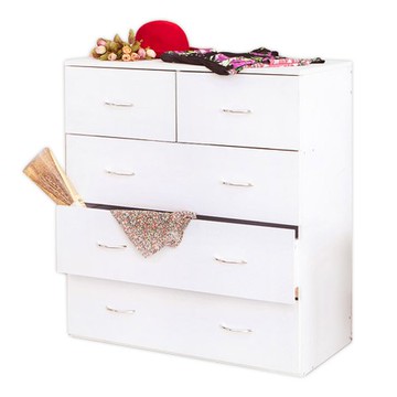 【澄境】工業風多功能三大二小抽收納斗櫃白色