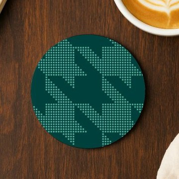 TRON 圓形軟式珪藻土10*10cm 千鳥紋 吸水杯墊 速乾杯墊 防潮杯墊－圓點-綠