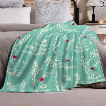 跨境法蘭絨毛毯圣誕節圖案印花蓋毯節日旅行便攜被子 工廠批發