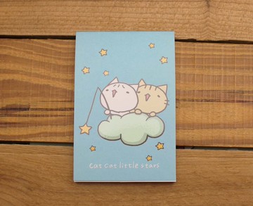 【便條紙】 星星貓6色便條紙(雲和星星)31021