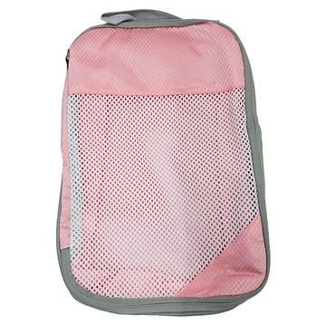 旅行袋四件套 網紗旅行收納袋套裝  40 x 30cm  粉色