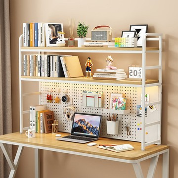 桌面置物架洞洞板書架辦公桌上多層收納架宿舍學生書桌鐵藝整理架