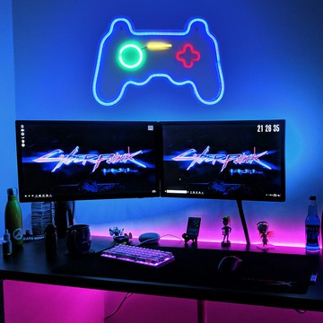 遊戲手把 控制器 電競游戲裝飾燈牌 房間氛圍裝飾燈 游戲手柄LED氛圍燈