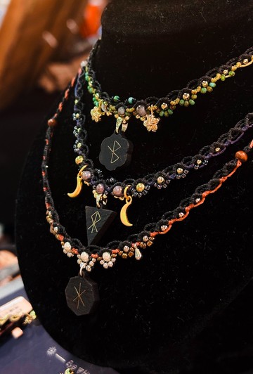 【魔法符文】守護盧恩符文 木鑲嵌編織頸鏈