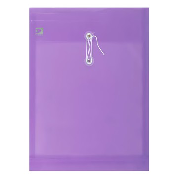 DaTaBanK 三田文具 A4直式縄扣公文袋 透明PP材質 12個/包  33 x 25cm  紫色