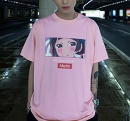 FINDSENSE H1夏季 新款 日本 個性  粉色 卡通母印花  時尚  寬鬆 潮牌 情侶 短袖 T恤 潮男女 上衣