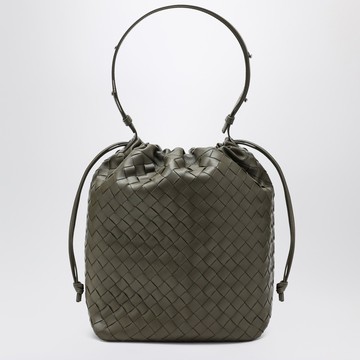 Cypress coloured bucket bag in Intrecciato