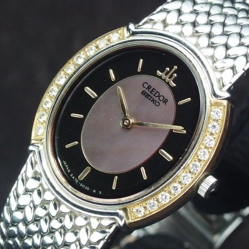 電池交換済】SEIKO CREDOR クレドール 腕時計 淡い 5A70-3C40