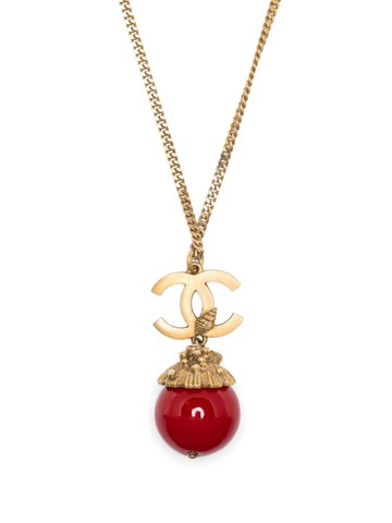CHANEL Pre-Owned - 2005 shell ball-pendant necklace - women - Gold Plated/Resin - One Size