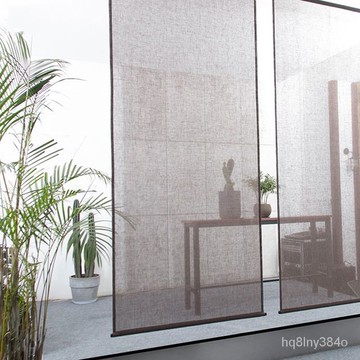 客製化加厚純色係列窗簾 簡約日式亞麻紗簾 透光不透人客廳隔斷簾 陽臺民宿風棉麻亞麻紗遮光佈 小清新窗紗窗簾 DMQC