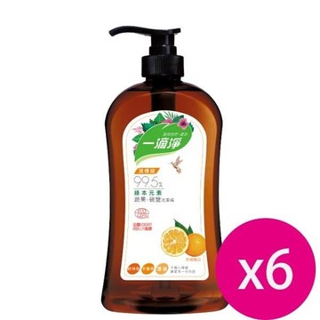 【一滴淨】(特惠)蘆薈多酚食品用洗潔精柑橘1000g*6