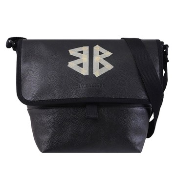 BALENCIAGA 巴黎世家 620259 Explorer 塗鴉BB標誌斜背郵差包.黑