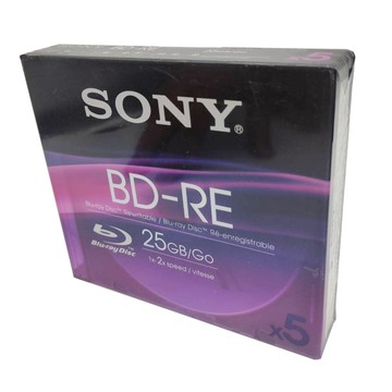 SONY 臺灣錸德製造 BD-RE 2X 25GB(5BNE25SL)5片彩膜 藍光燒錄光碟片