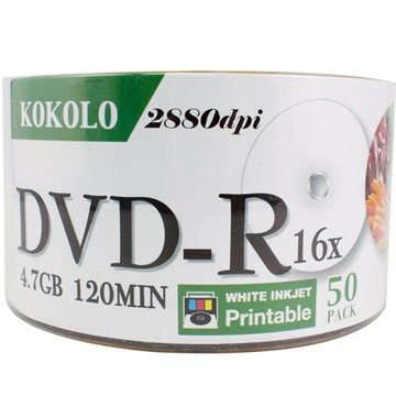 KOKOLO可列印DVD-R光碟片/50片/裸裝