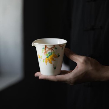 白瓷手繪佛手瓜公道杯 手工陶瓷茶海 分茶器 勻杯 功夫茶具大公杯