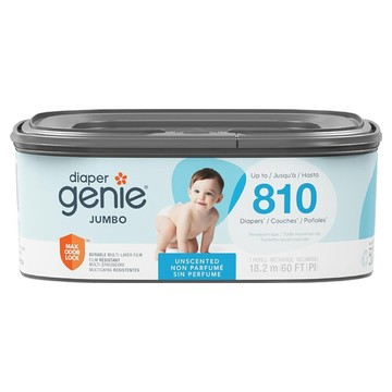 diaper genie 多層鎖臭塑膠袋匣 不鏽鋼雙重鎖臭尿布處理器適用 加長型  1個  30L