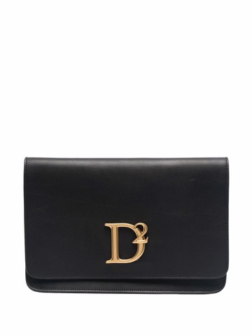 Dsquared2 - logo-plaque clutch bag - women - Leather - One Size - Black