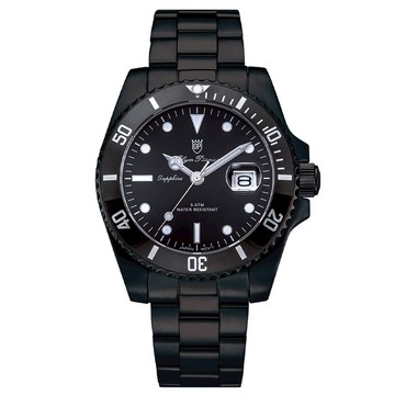 【Olym Pianus奧柏】水鬼豪邁霸氣超強夜光運動型石英腕錶 899831G1B 黑色