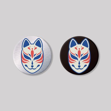 狐面/圓形/鋁牌飾貼 SunBrother孫氏兄弟 金屬質感 防水 鋁牌 車貼