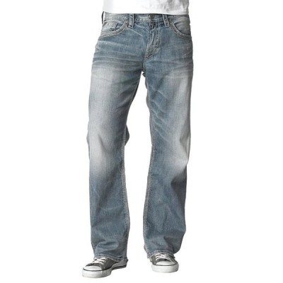 シルバー ジーンズ メンズ デニムパンツ ボトムス Gordie Flap-Pocket Loose Straight-Leg Jeans