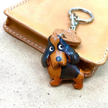 英國可卡犬 犬種別 真皮鑰匙圈 牽繩吊飾 手作 日本製造 VANCA