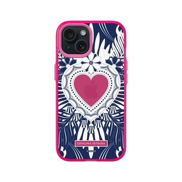 iPhone 15 Clear 粉漾桃 - Catalina Estrada - Blue Heart