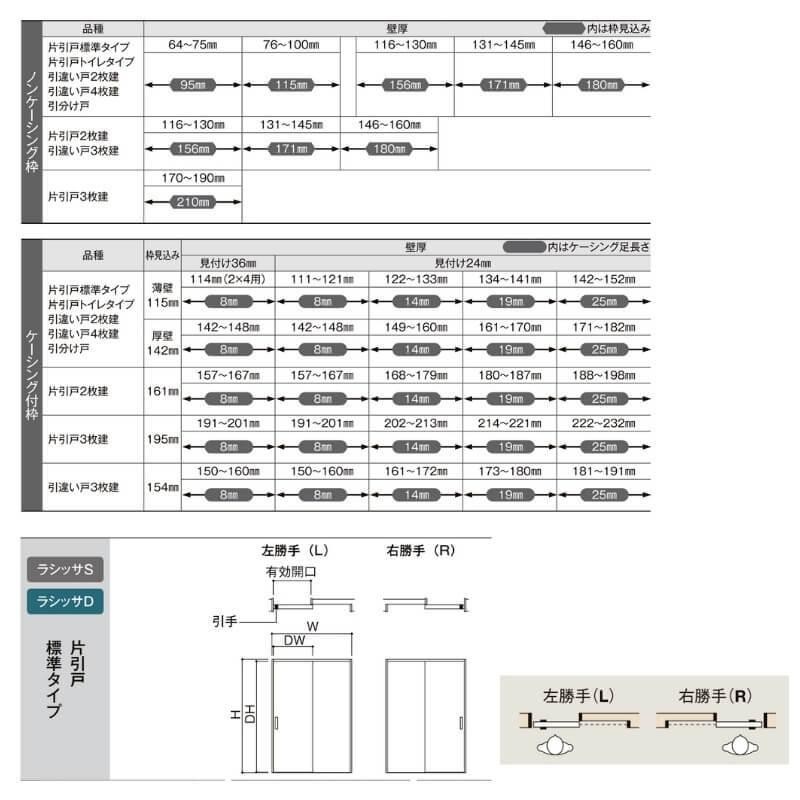 室内引戸 Vレール方式 リクシル ラシッサD キナリモダン 片引戸 標準