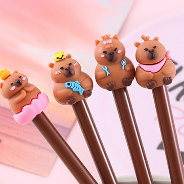 [Hare.D]軟膠水豚中性筆 水豚造型 動物中性筆 0.5mm 中性筆黑色 水筆 書寫筆 造型筆 水豚君 禮品禮物