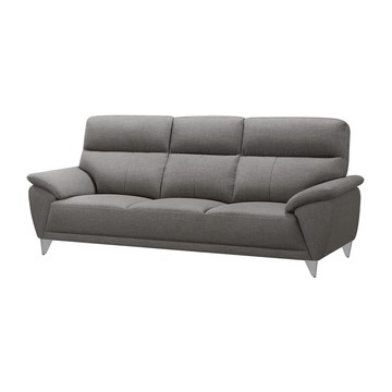 傢俱工場-貝果 比利時亞麻紋 支撐型貓抓皮沙發3人座唐茶色