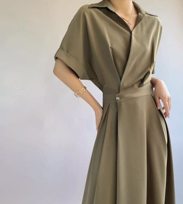 高級感韓系修身收腰洋裝
