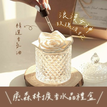 玫瑰香氛🥀快速出貨【癒森林】經典玫瑰香氛擴香水晶禮盒（贈送15ml香氛油）摩羯座生日快樂