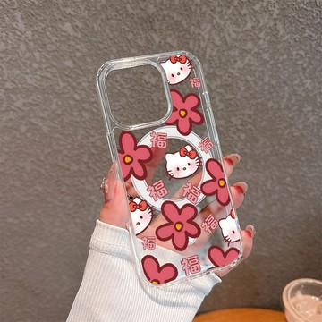 碎花KT iphone 16 適用於iPhone11 12 13 14 15 16ProMax 蘋果 磁吸 防摔 手機殼