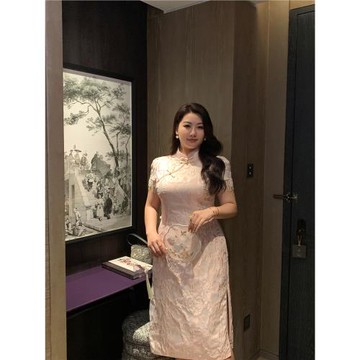 (免運)GLEC高端胖mm大碼女裝2025年新款中國風改良版刺繡旗袍連衣裙禮服