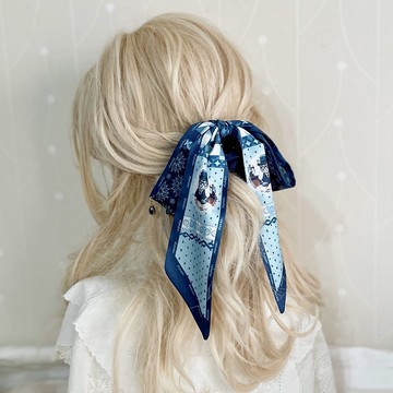 英式偵探貓絲巾式香蕉夾 大腸圈 髮圈 馬尾夾 髮夾 抓夾 鯊魚夾