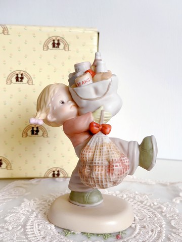 美國enesco  memories of yesterday 童年往事娃娃 陶瓷擺件