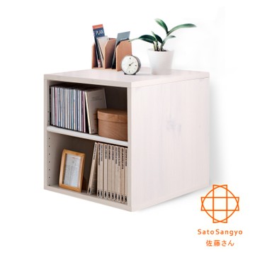 Sato_Hako有故事的風格-雙格櫃(復古洗白木紋)