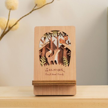 【微風景手機架-森林好朋友】台灣紀念品 / 名片座 / 辦公小物