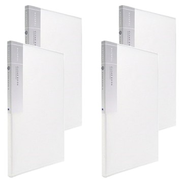 Heemangfile 20頁透明文件夾 A4文件收納冊 文件保護套  4本  白色