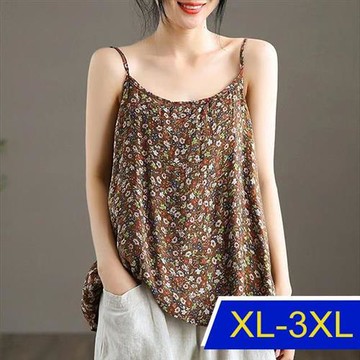 【韓國K.W.】小碎花花漾背心(涼感/背心/襯衫/輕薄/短袖)